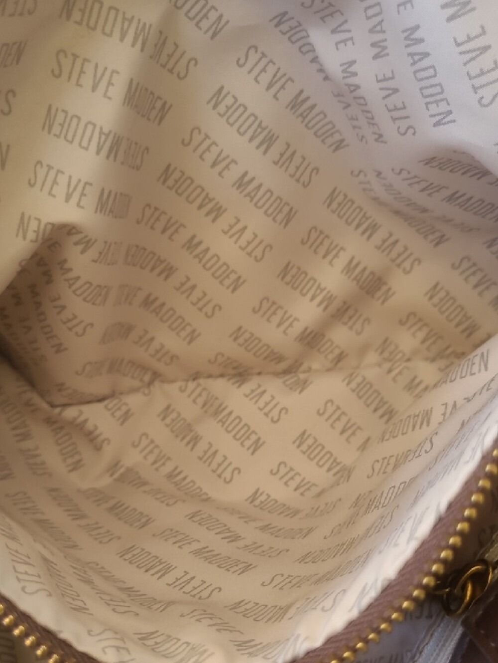 Steve Madden Brown Embossed SM Logo Shoulder Bag - Picture 12 of 13